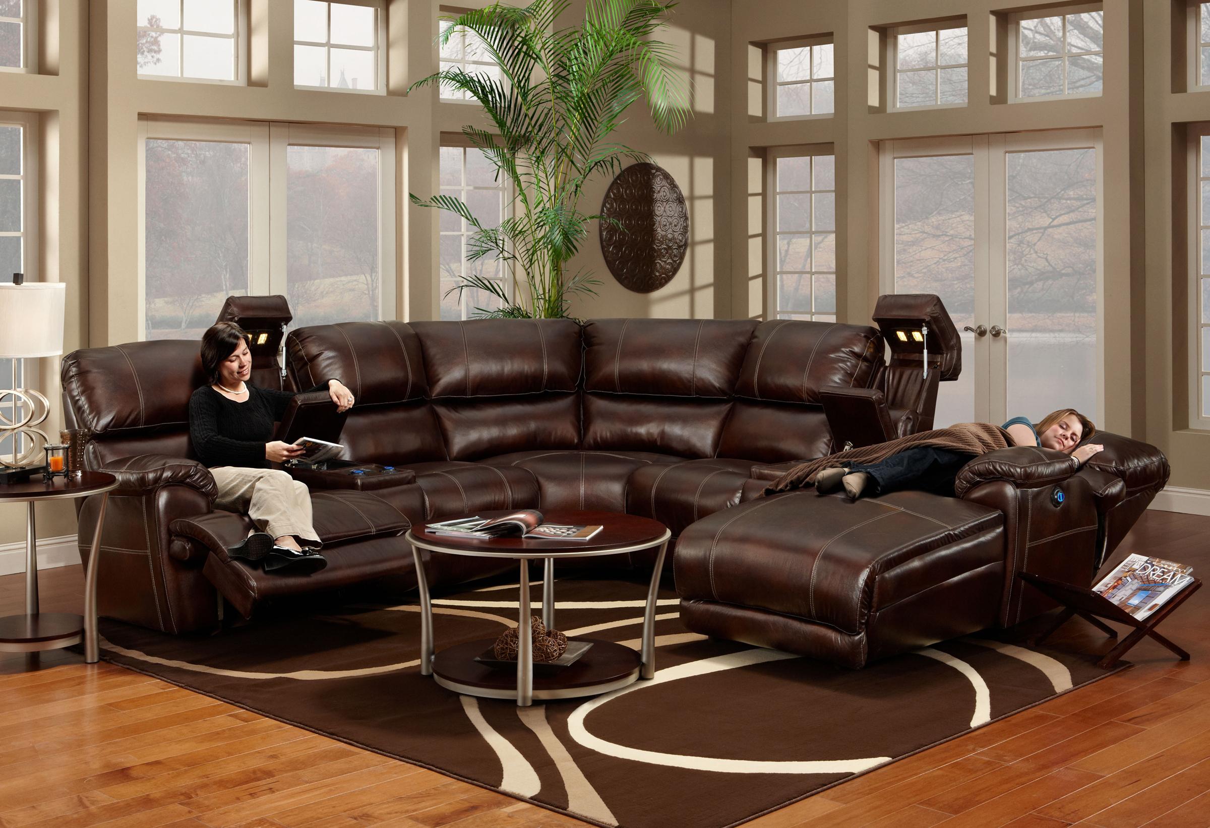 Franklin 572 Reclining Sectional Sofa with Chaise AHFA Sofa Sectional